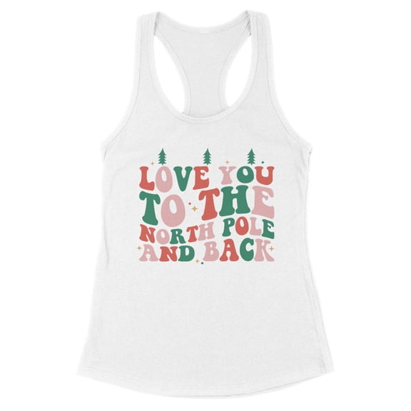 To the North Pole and Back Tank Top Fitted Racerback Women's Large White