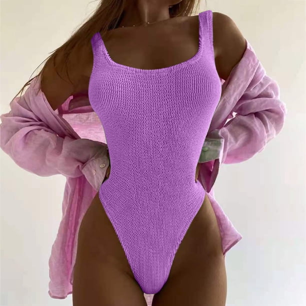 WILLBEST Trajes de Baño de Natación Para Mujer Trajes de Baño de Cintura Alta Para Mujer Traje de Baño Cruzado Con Lazo En La Espalda Traje de Baño Monokini Traje de Baño de 1 Pieza