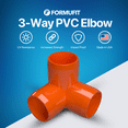 thumbnail image 2 of FORMUFIT 1/2" 3-Way Elbow Furniture Grade PVC Pipe Fittings, (13/16" Actual Socket ID), Orange, 10-Pack, 2 of 7