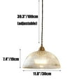 thumbnail image 2 of Clear Ribbed Glass Dome Pendant Light Fixture, Semicircle Transparent Glass Pendant Lamp, Vintage Farmhouse Pendant Light, Pendant Lighting for Kitchen Island Sink Dining Table Bar Entrance, 2 of 7
