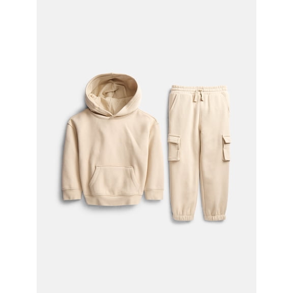 Wonder Nation Toddler Boys Fleece Hoodie and Cargo Pants Set, 2 Piece, Sizes 12M-5T