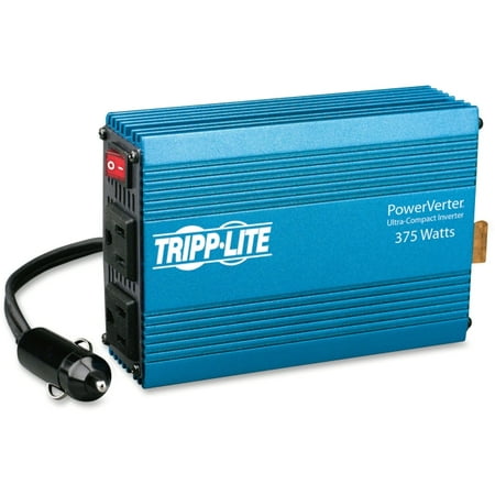 Tripp Lite Compact Car Portable Inverter 375W 12V DC to 120V AC 2 Outlets - 12V DC - 120V AC - Continuous (Best Ac With Inverter Technology)
