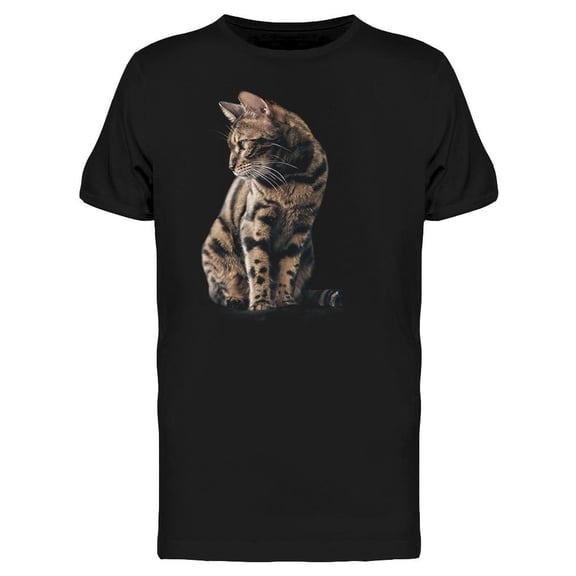 Cute Bengal Cat Looking Away T-Shirt Men -Image by Shutterstock, Male Small