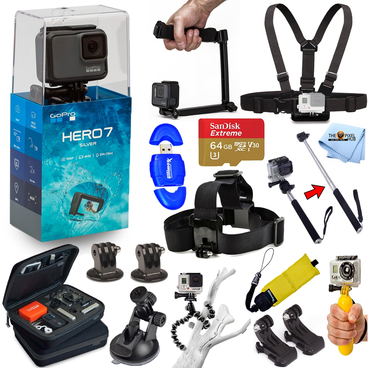 GoPro HERO7 Silver Action camera mountable 4K / 30 fps 10.0 MP