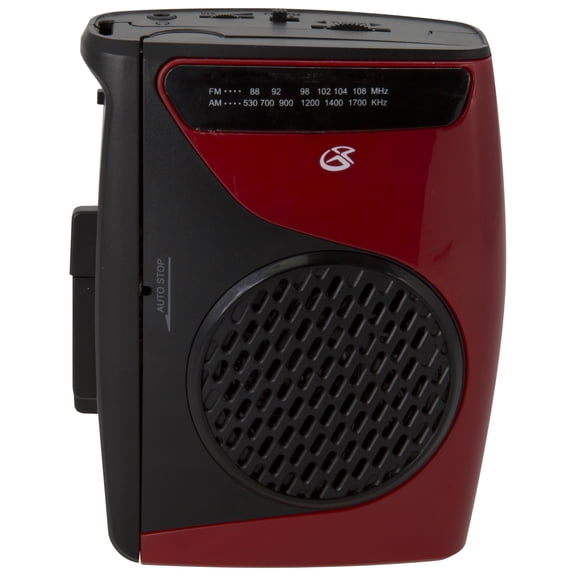 GPX CAS337B Cassette Player with AM/FM Radio, Built-in Microphone, and Stereo Earbuds Included