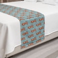 thumbnail image 2 of Cartoon Bed Runner, Orange Tiger Animal Zoology Leaves Ornaments Themed Layout, Decorative Accent Bedding Scarf for Hotels Homes and Guestrooms, Queen, Burnt Sienna and Pale Teal, by Ambesonne, 2 of 2