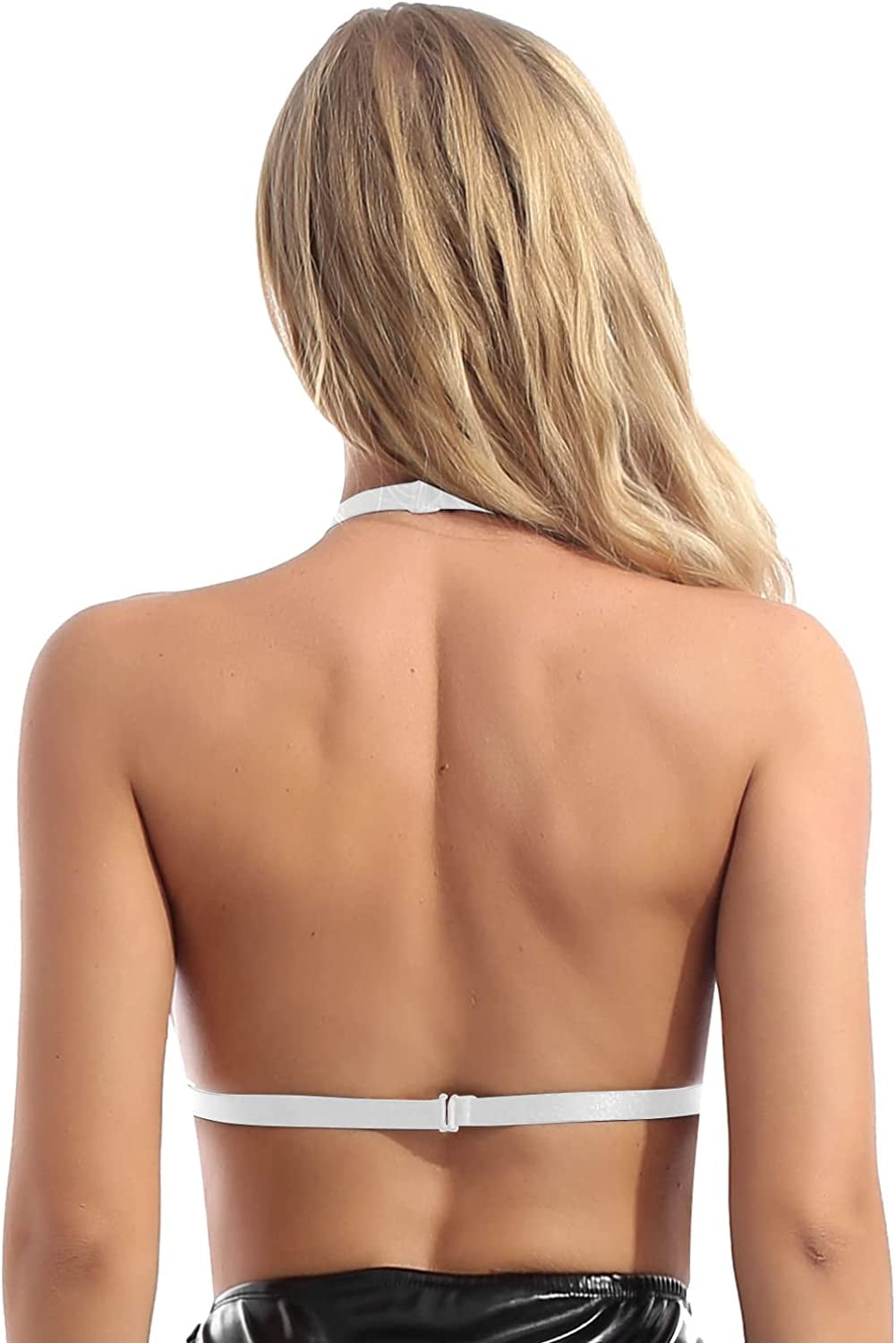 Moily Women's Sheer Mesh Floral Lace Nipple Split Wire-Free Unlined Bikini  Bra Triangle Bralette 