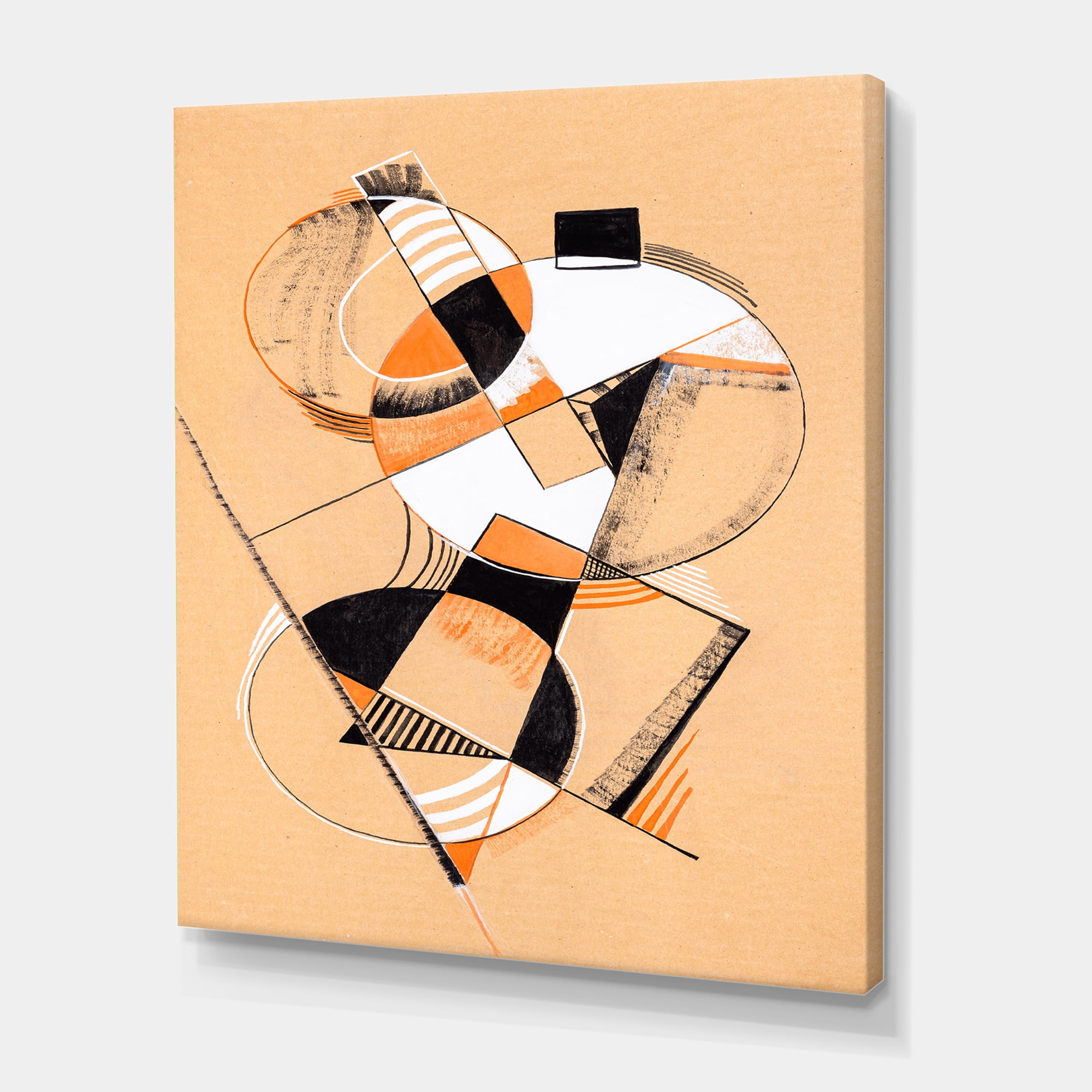 Abstract Compositions Of Colored Geometric V 12 in x 8 in Painting Canvas Art Print, by Designart