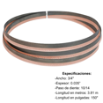 thumbnail image 1 of Sierra Cinta Bimetálica Maraga 3/4" x .035" x 150" (3.81 m) 10/14 TPI para Corte de Metal y Acero, 1 of 1