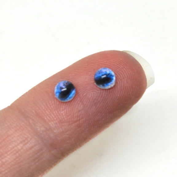 4mm Super Small Blue Horse Tiny Animal Glass Eyes