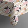 thumbnail image 5 of Beige Cow Flower Pattern Square Tablecloth,Waterproof Square Table Cover,Wipeable Spillproof Washable Table Cover for Home Kitchen Party Decor 42"X42"(107x107cm), 5 of 6