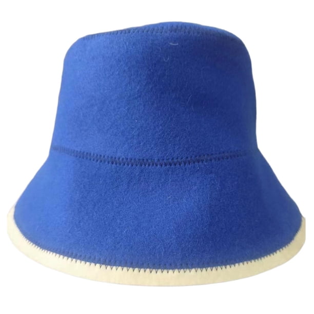 Gorro de sauna, gorro de baño ruso, accesorio de regalo, gorro de sauna de lana resistente al calor azul