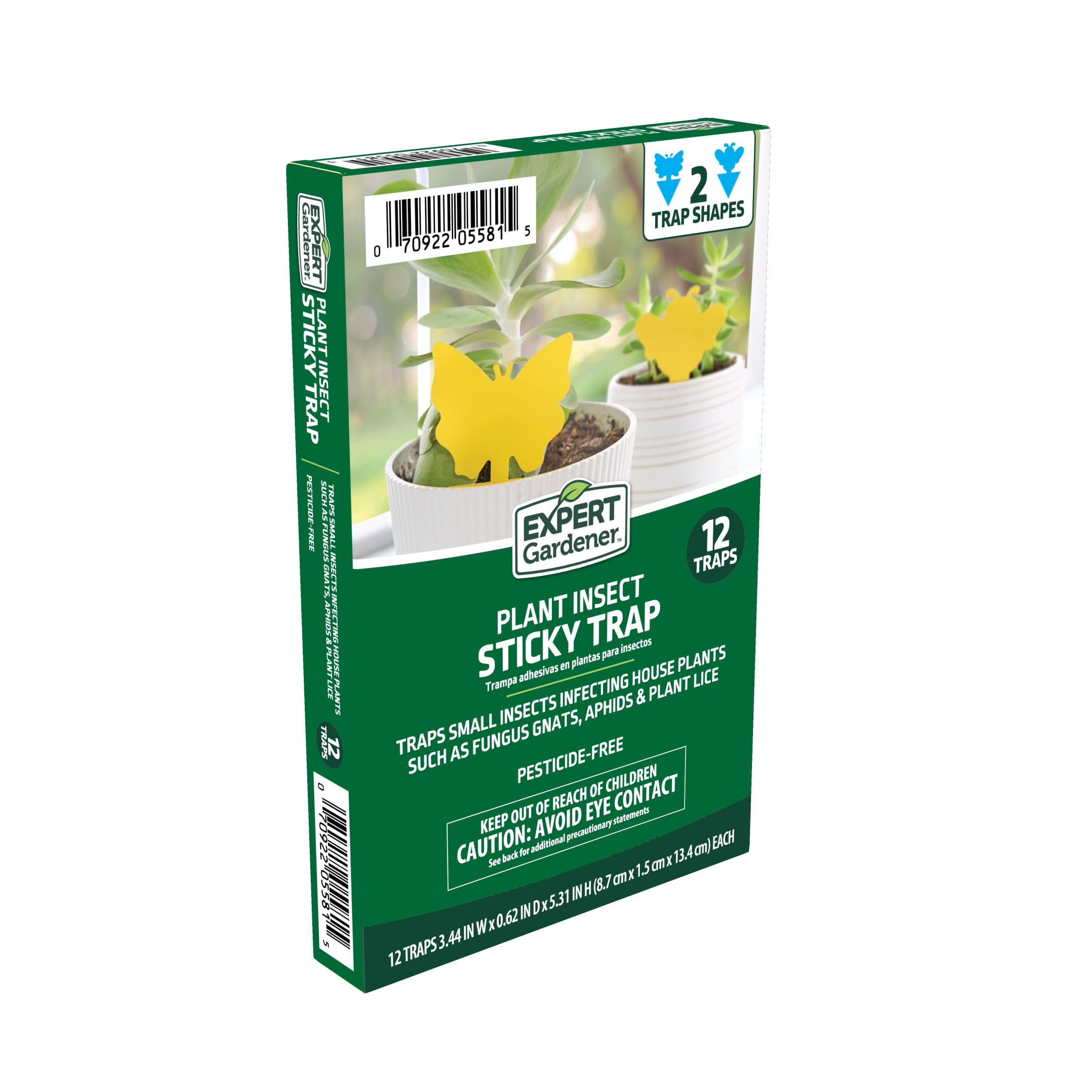 Expert Gardener Plant Insect Sticky Traps for Gnats, Aphids, and Plant Lice, 12 Pack