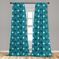 thumbnail image 5 of Mexican Print Curtains 2 Panels Set, Pattern of Scribble Diagonal Squares Motif, Window Drapes for Living Room Bedroom, 56"W X 63"L, Sea Blue Dark Coral, by Ambesonne, 5 of 5
