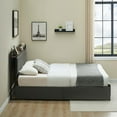 thumbnail image 5 of King Size Bed Frame,Storage Headboard with Charging Station,Platform Bed with 2 Storage Drawers,Linen Upholstered Platform Bed Frame,No Box Spring Needed,Easy Assembly,Vintage Brown and Gray, 5 of 9