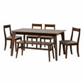 thumbnail image 2 of Baxton Studio Carola 6-Piece Dining Set, 29-15/16"H x 59-1/8"W x 35-7/16"D, Cream/Dark Brown, 2 of 11