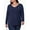 V Neck Navy, variant on JYLFC Womens V-Neck T-Shirts Long Sleeve Tops Casual Basic Shirts, Black 2XL