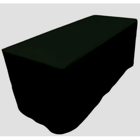 

8 ft. Fitted Polyester Table Cover Wedding Banquet Event Tablecloth 21 COLORS (Color: Black)