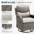 thumbnail image 5 of PARKWELL Patio Wicker Chairs Swivel Rocker Set of 4,Outdoor Rattan Swivel Glider Rocking Lounge Chairs for Patio Porch Pool,Gray/Beige, 5 of 7