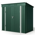 thumbnail image 4 of 6' x 4' Outdoor Storage Shed with Lockable Doors, Aiho Metal Garden Shed, Sheds & Outdoor Storage for Backyard, Garden & Patio Organization - Green, 4 of 10