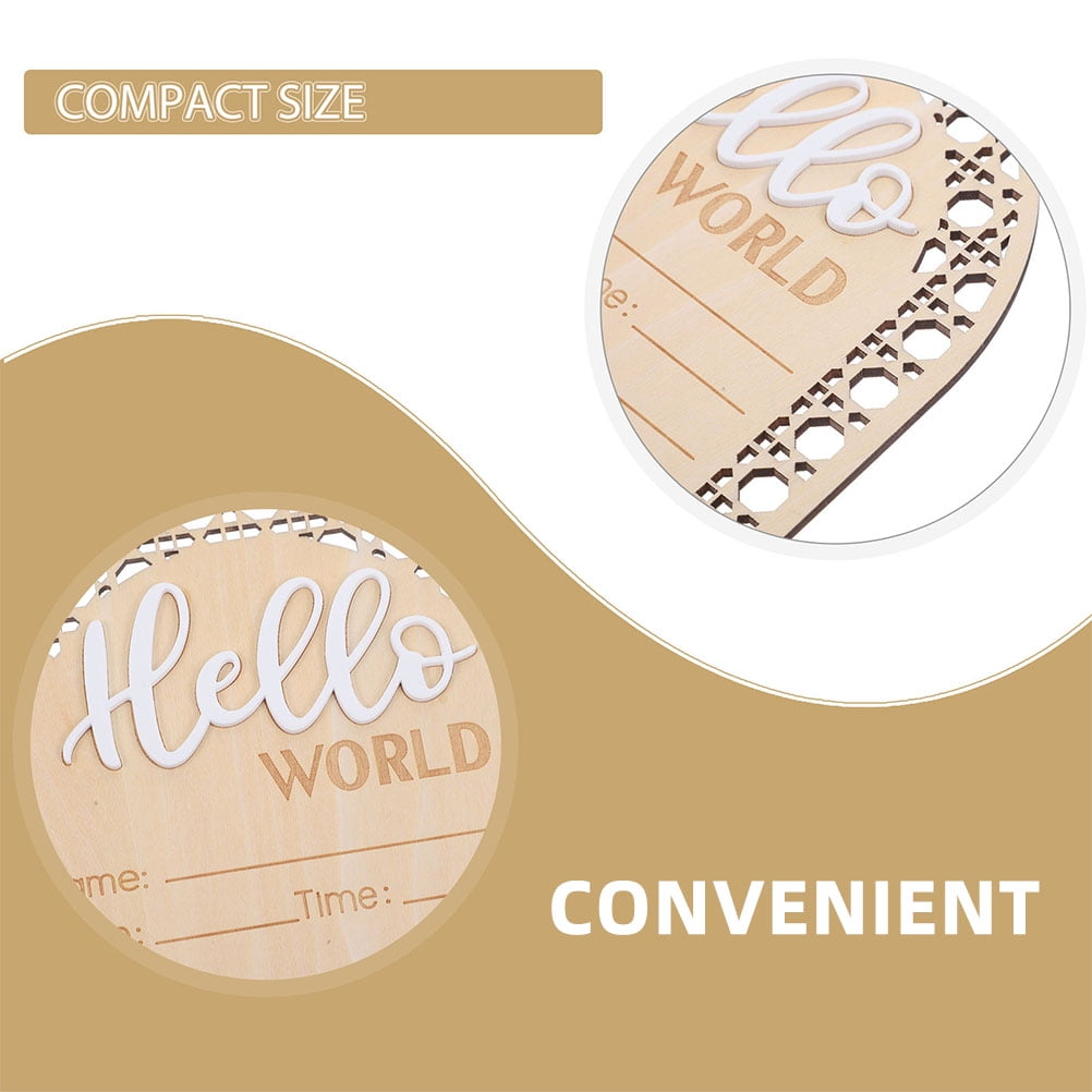 Masteelf 8 pcs Baby Announcement Sign Wood Announcement Sign Newborn Welcome Sign Wooden Baby Name Announcement Sign for Nursery Photo Prop