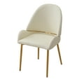 thumbnail image 5 of 71" Leavader White Sintered Stone Dining Table with U shape Gold Stainless Steel Base with 6 Dining Chairs, 5 of 8