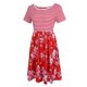 thumbnail image 5 of A Rayas Estampado Floral Línea Patchwork Una Línea Casualwear METRO Jinwen Vestido a rayas con estampado floral, 5 of 8