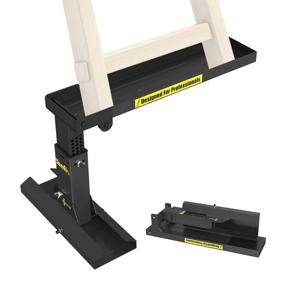 Tanfix Ladder-Aide, 9.25-15.5" Adjustable Height, Foldable Heavy-Duty Ladder Extender with High Strength Steel Material Non-Slip for Stairs