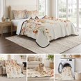 thumbnail image 6 of Quilts King Size Bedding Set, Fall Leaves Lightweight Quilted Comforter, Farmhouse Weeping Leaf Rustic Beige Soft Reversible Bedspread Coverlet with Pillow Covers for All Season, 96" x 106", 6 of 9