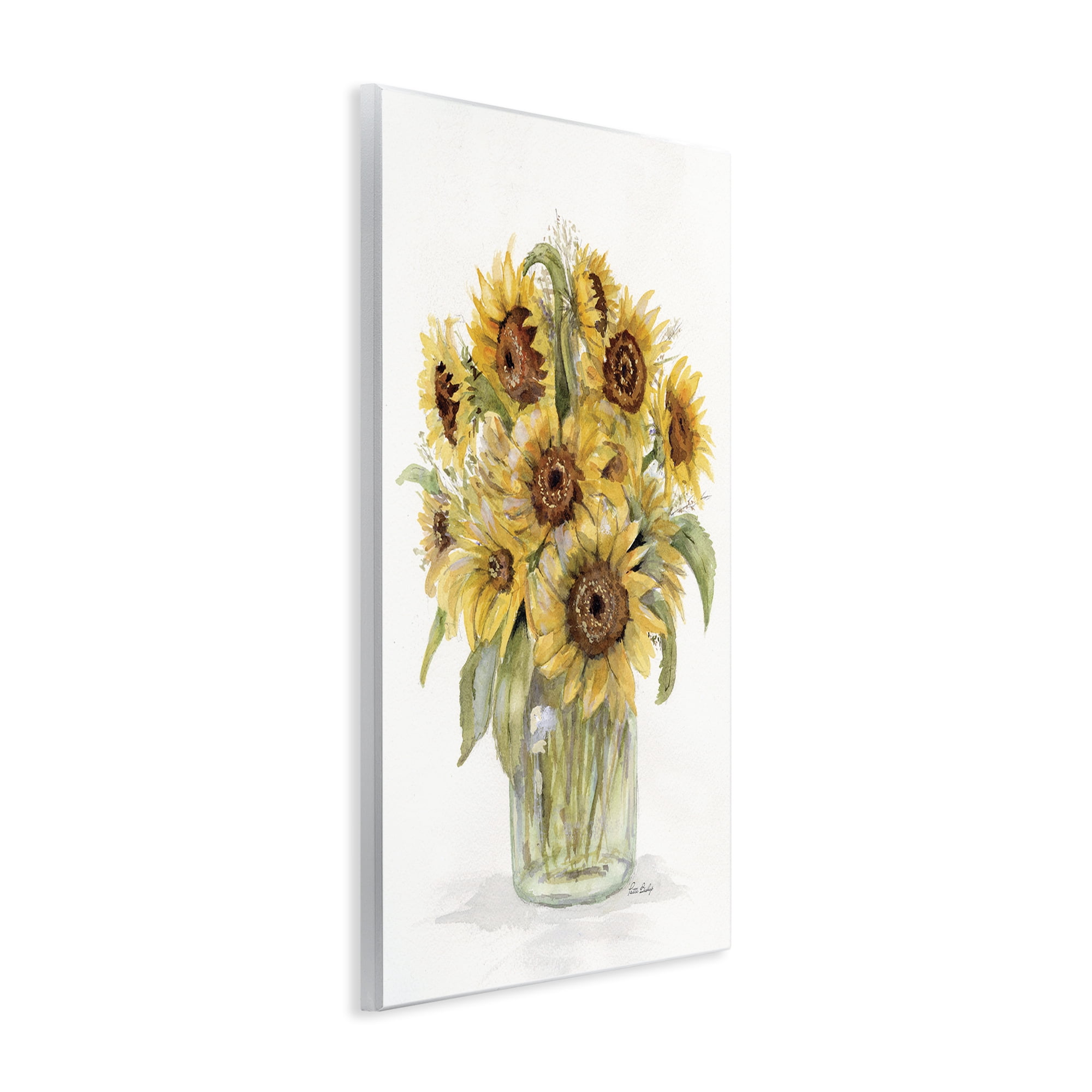 Stupell Industries Sunflower Jar Bouquet Botanical & Floral Painting Unframed Art Print Wall Art, 10 x 15