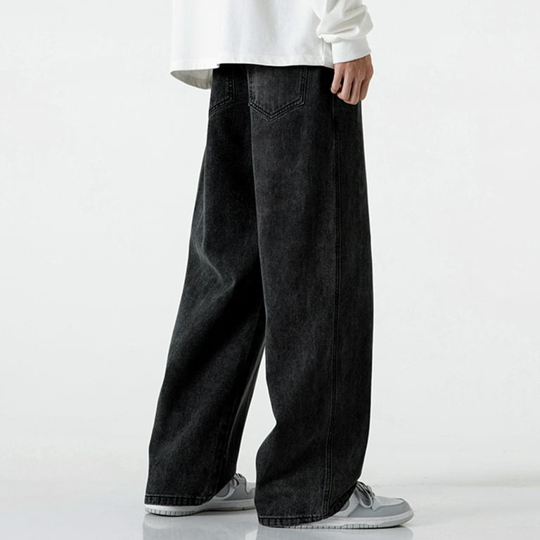 Jean large noir pour homme, Streetwear, Hip-Hop, avec dessin animé  dinosaure Graffiti, pantalon large, salopette