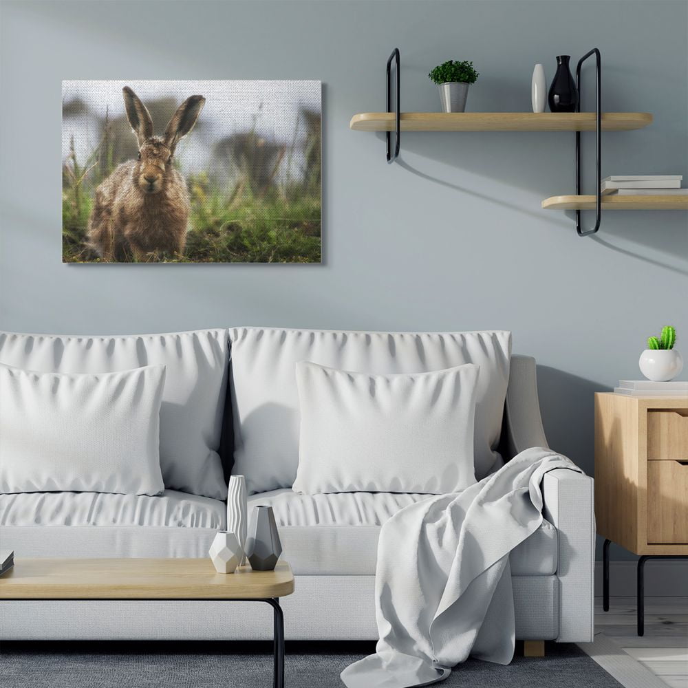 Stupell Industries Cute Bunny Farm Animal Landscape Photo Canvas Wall Art by Villager Jim