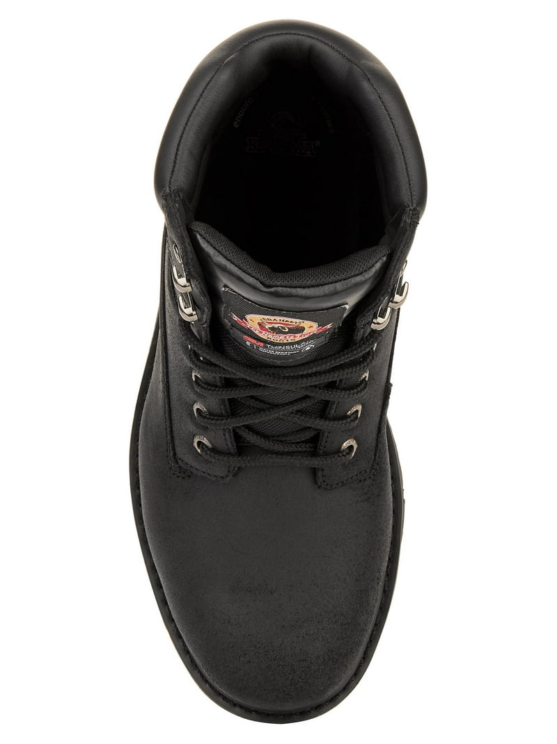 USA Brahma メンズ ブラック スチール トゥ ブーツ 安全靴 Brahma Men's Iron Tough II Size 8 Wide Steel Toe Work Boots