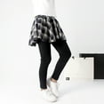 thumbnail image 3 of Gyratedream Big Girl Skirt Leggings Plaid Skirt Stretchy Cotton Tutu Pants Pantskirt  Casual Tights Pants 6-13T, 3 of 9