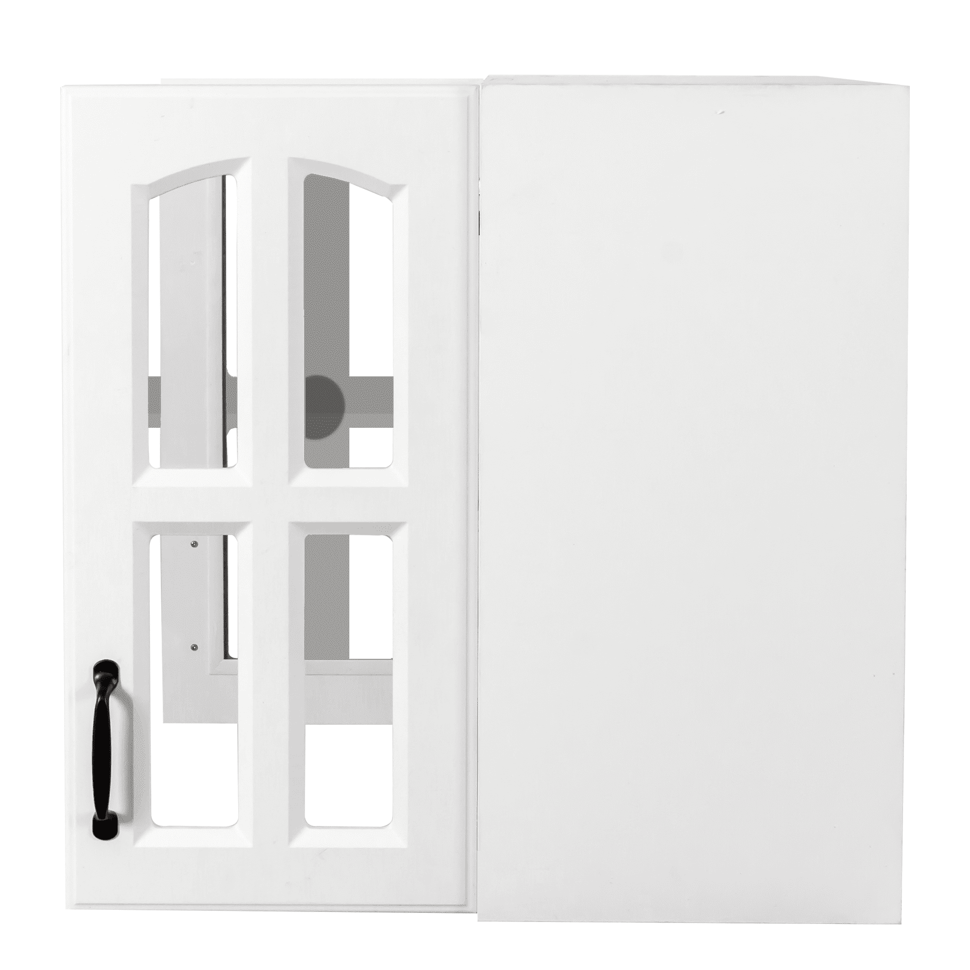 Mintazer Bathroom Wall Cabinet with 4-Pane Glass Doors, Wall-Mounted Storage Cabinet with Adjustable Shelf for Bathroom Kitchen, White