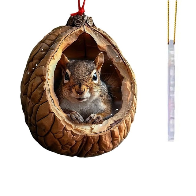 EZLIFE Adornos navideños de animales, adorno navideño de animales de acrílico 2D, decoración de animales del bosque, decoración navideña de vida silvestre, adorno colgante de animales para árbol de Na