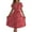 Red, variant on yillto Women's Dress Short Sleeve A Lined High Waist Pleated Printed Summer Midi Dress with Belt