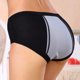 thumbnail image 4 of Gibobby Calzoncillos para mujer Ropa interior de mujer, pantalones menstruales, cintura media, pantalones sanitarios triangulares antifugas laterales de capas(Negro,XL), 4 of 5