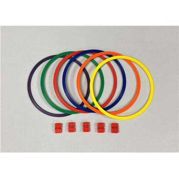 Agility Ring Set with Clips - 15 in. Dia.- set of 6 colors