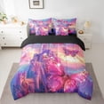 thumbnail image 2 of Homewish 3D Chic Butterfly 7 Pieces Bedding Comforter Set,Princess Castle Full Bedding Set,Pink Blue Fitted Sheet Flat Sheet For Girl,Breathable Home Decor Reversible, 2 of 8