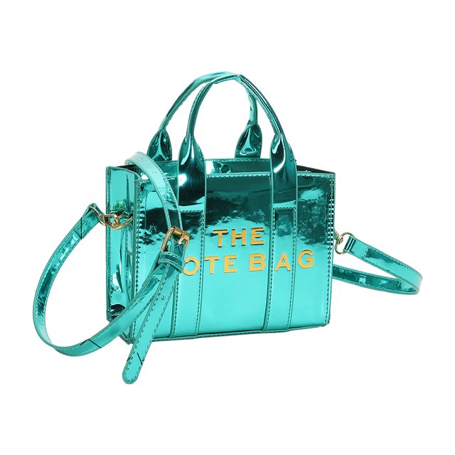 Bolso Mano Pequeño Cruzado Con Un Hombro PU Con Letras Charol Moderno Y Versátil 52170 (verde) Verde