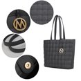thumbnail image 6 of MKF Collection Rowan Woven Vegan Leather Women's Tote Bag, Stylish Shopper Purse Handbag by Mia K - Charcoal Gray, 6 of 10