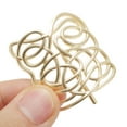 thumbnail image 4 of Unique Bargains 1 Pc Ponytail Buckle Hair Clip Rectangular Lines Hair Ponytail Cuff for Women Matte Gold Tone, 4 of 5