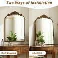 thumbnail image 2 of BEAUTYPEAK 42"x 30" Vanity Wall Mirror Decorative Vintage Arch Bathroom Mirror,Bronze, 2 of 8