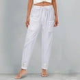 thumbnail image 4 of iHPH7 Womens Linen Pants Palazzo Pants Linen Clothing Vacation Outfits Lounge Pants Women Womens Lightweight Pants Casual Linen Pull On Beach Outfits for Women (S-5XL), 4 of 8