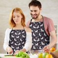 thumbnail image 5 of Dark Blue Cartoon Unicorn Flower Leaf Apron-Garden Aprons for Women with Pockets-Cotton Linen Waterproof Kitchen Cooking Gardening Aprons Adjustable for Kitchen,Cooking,BBQ and Salon 33x27 Inch, 5 of 7