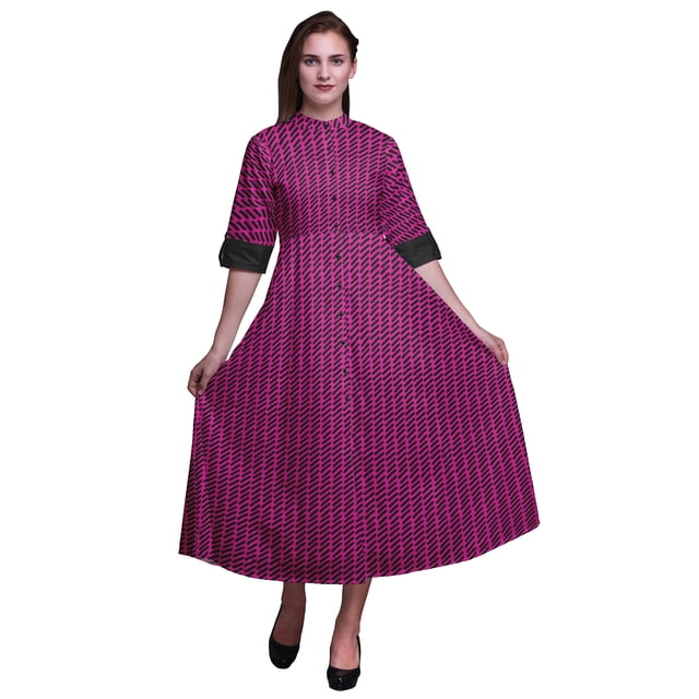 Bimba Geometric Ladies Button Down Print Dress A-Line Cocktail Party Shirt Dress-XXX-Large