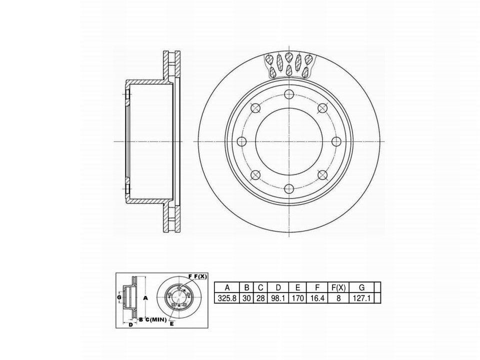 UltraHC Coated High Carbon Brake Rotor, Rear UR000593, Ford F-250 Super Duty 2004-1999