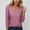 Pink, variant on Elegant Glittering Long Sleeve Tee For Subtle Shine Blouse With Sophisticated Everyday Vibe For Work And Casual Women's Blouses