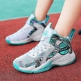 thumbnail image 4 of Zapatos De Baloncesto Para Niños Zapatillas De Deporte Transpirables Zapatos Deportivos Para Niños Y Niñas Yj8768-BlancoVerde-31 brillar Electrónica, 4 of 5